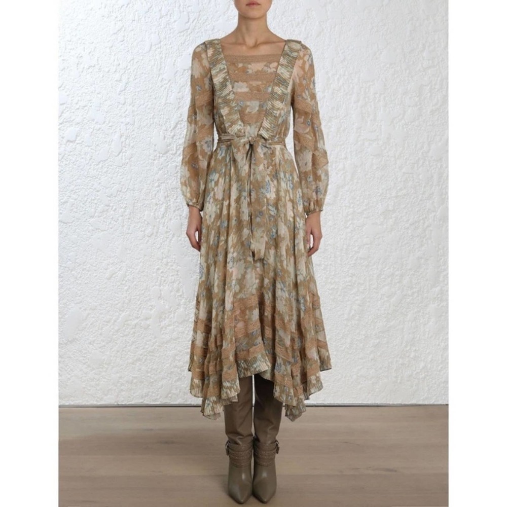 NEW Zimmermann Unbridled Hanky Floral Silk Midi Dress size 0 (US 4)